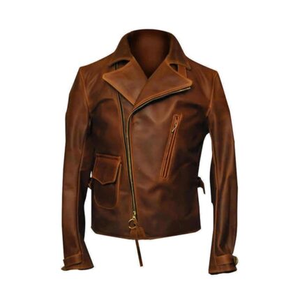 Women Brown Sheepskin Biker Leather jacket