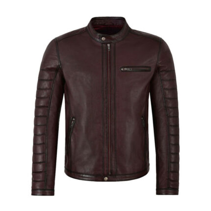 Men’s Motorcycle Lambskin Café Racer Leather Jacket