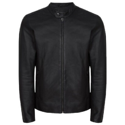 Men Black Keith Leather Café Racer Jacket