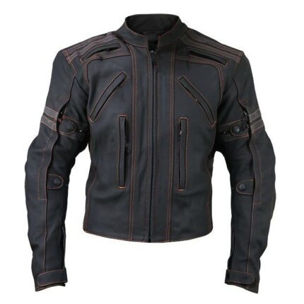 Street Style Motorcycle Jacket Cowhide Leather Jacket