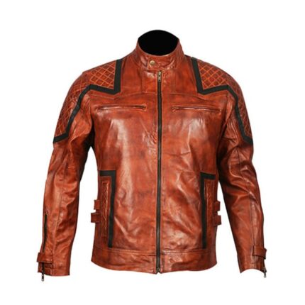 Vintage Brown Biker Mens Designer Leather Jacket