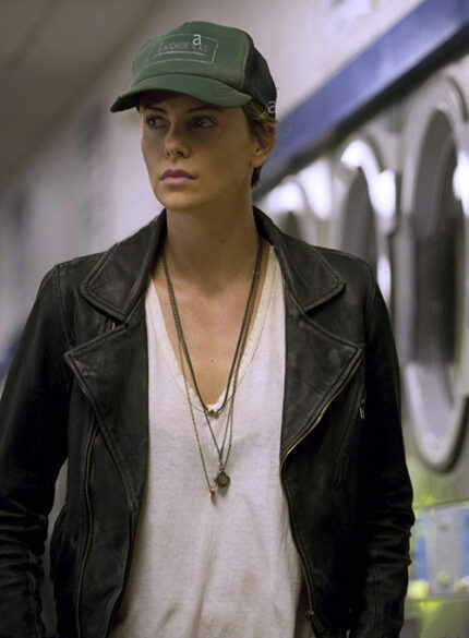 CHARLIZE THERON DARK PLACES LEATHER JACKET