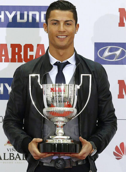 CRISTIANO RONALDO PICHICHI AWARD LEATHER JACKET
