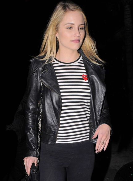 Dianna Agron Real Leather Jacket – Girls' Night Glam