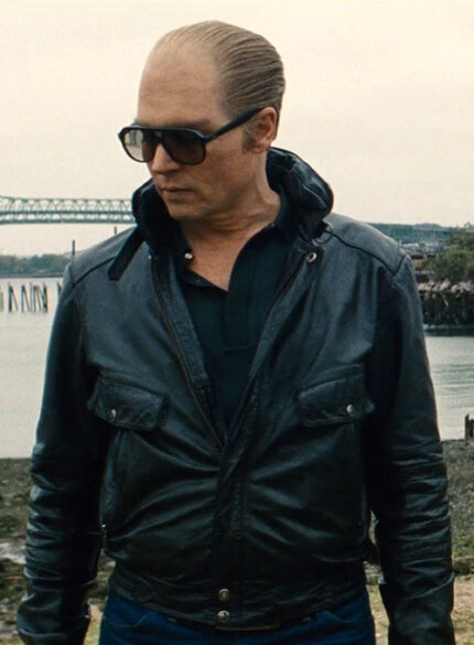 JOHNNY DEPP BLACK MASS LEATHER JACKET
