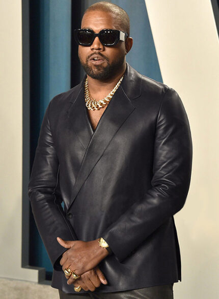 KANYE WEST KIMONO WRAP LEATHER BLAZER