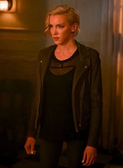 KATIE CASSIDY ARROW LEATHER JACKET