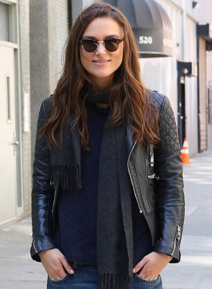 KEIRA KNIGHTLEY LEATHER JACKET #1