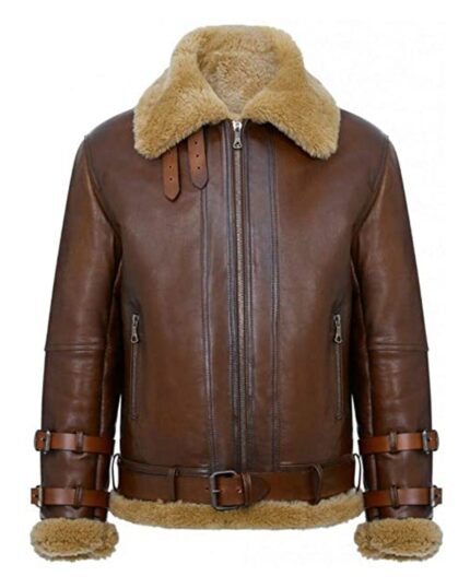Men Airforce RAF B3 Aviator Leather Jacket