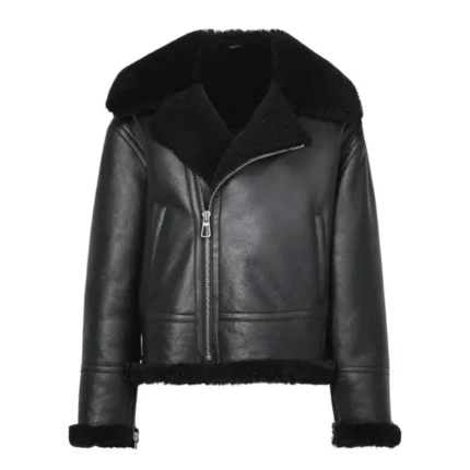 Women Shearling Lined Leather Jacket