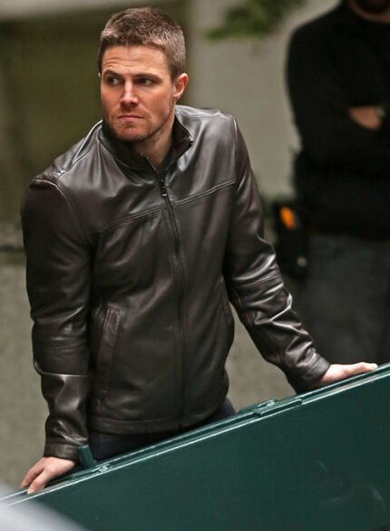 STEPHEN AMELL ARROW LEATHER JACKET