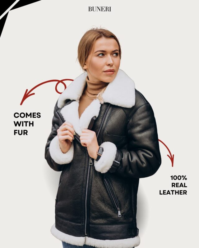 Aviator Leather Jacket for Women