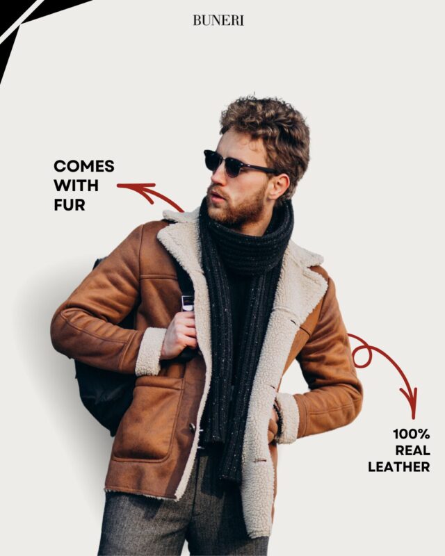 Aviator Men Leather Jacket Buneri